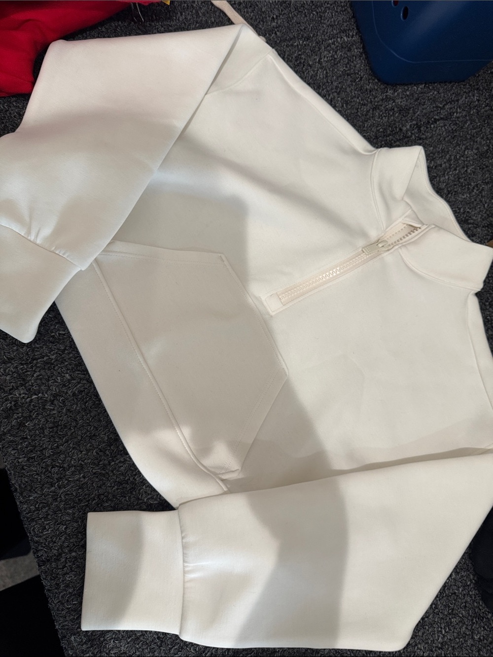 Women's Cream Half-Zip Pullover Sweatshirt